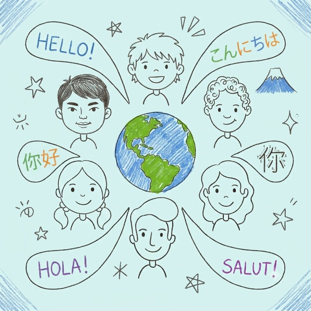 Ilustración Global de Idiomas